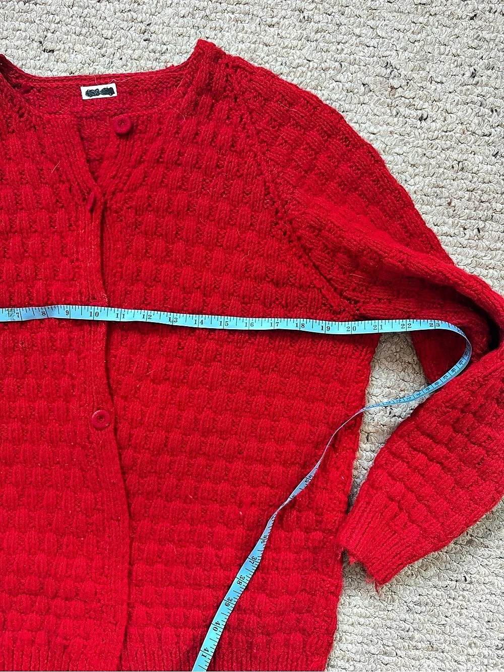 Red Button-Front Cardigan - Picture 3 of 3